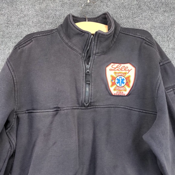 5.11 Tactical Mens 1/4 Zip Sweatshirt Black Size L Eli Lilly Fire Dept Logo - Picture 7 of 15